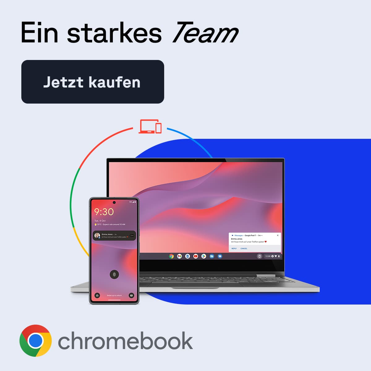 Entdecke jetzt das starke Team aus Chromebooks & Android-Smartphones