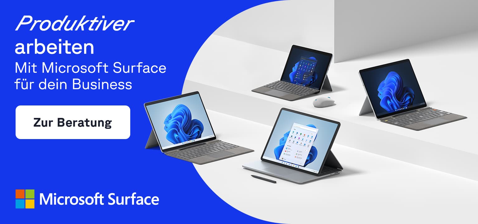Zu den Microsoft Surface Devices für Unternehmen