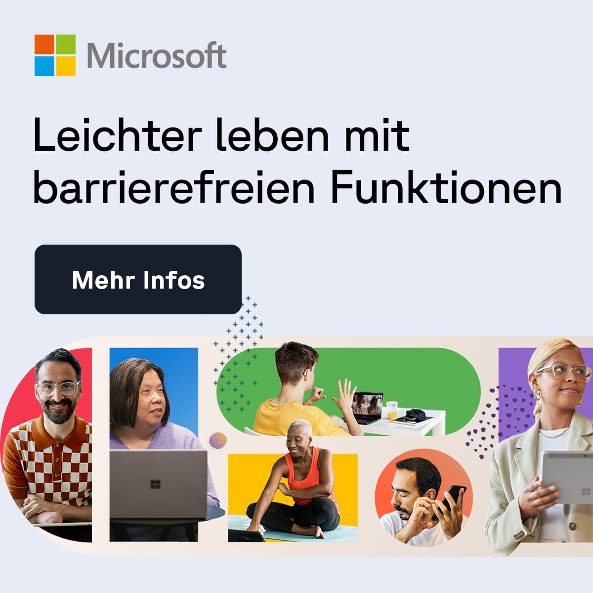 Erfahre mehr über die barrierefreien Tools von Microsoft