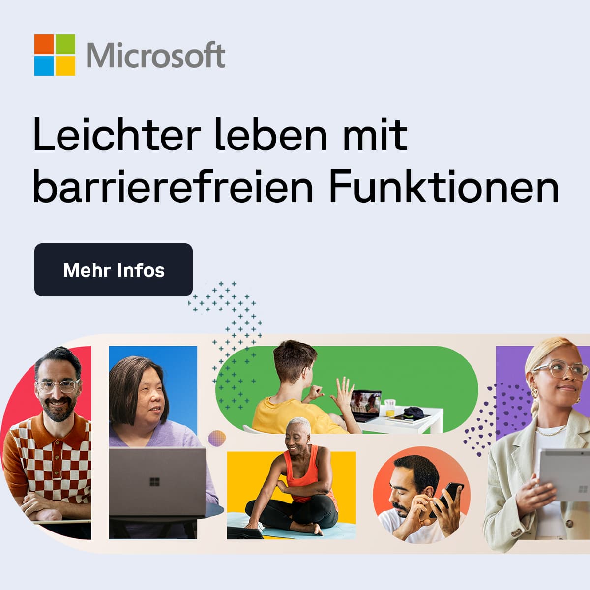 Erfahre mehr über die barrierefreien Tools von Microsoft