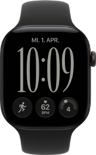 Apple Watch Series 12, Aluminiumgehäuse, Farbe Schwarz, Flow Zifferblatt, Sportarmband, Farbe Schwarz