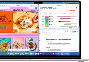 MacBook Air mit mehreren geöffneten Apps