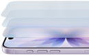 iPhone 17, Vorderansicht, Seitenansicht, aufgefächerte Ansicht der Ceramic Shield Schichten